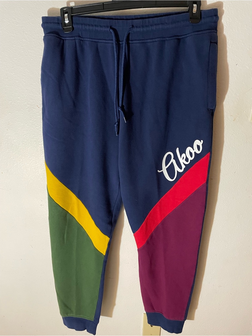Akoo Navy Multicolor Panel Jogger Sweatpants